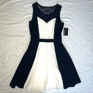 Navy and White Flowy Dress NWT
